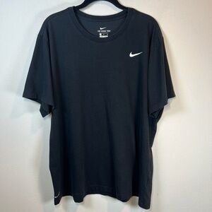 Nike Dri-Fit T-Shirt Black Short Sleeves Crew Neck Graphic Logo Classic Men's XL